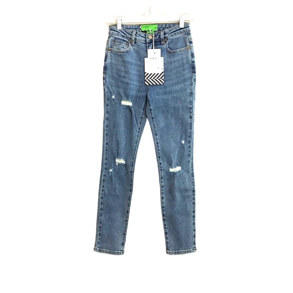 NWT Free People x Sandrine Rose Original Distressed High Rise Skinny Jeans 25